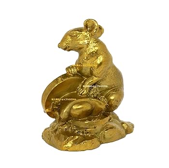 ネズミ　鼠　二匹　置物　 黄銅品　新品 高岡銅器 繁栄 村田宏作 青銅 干支置物 子 ねずみ2匹セット